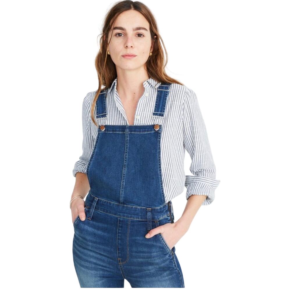 Madewell Roadtripper Overalls, Distressed Raw Hem Stretch, Women's Small - Picture 4 of 11